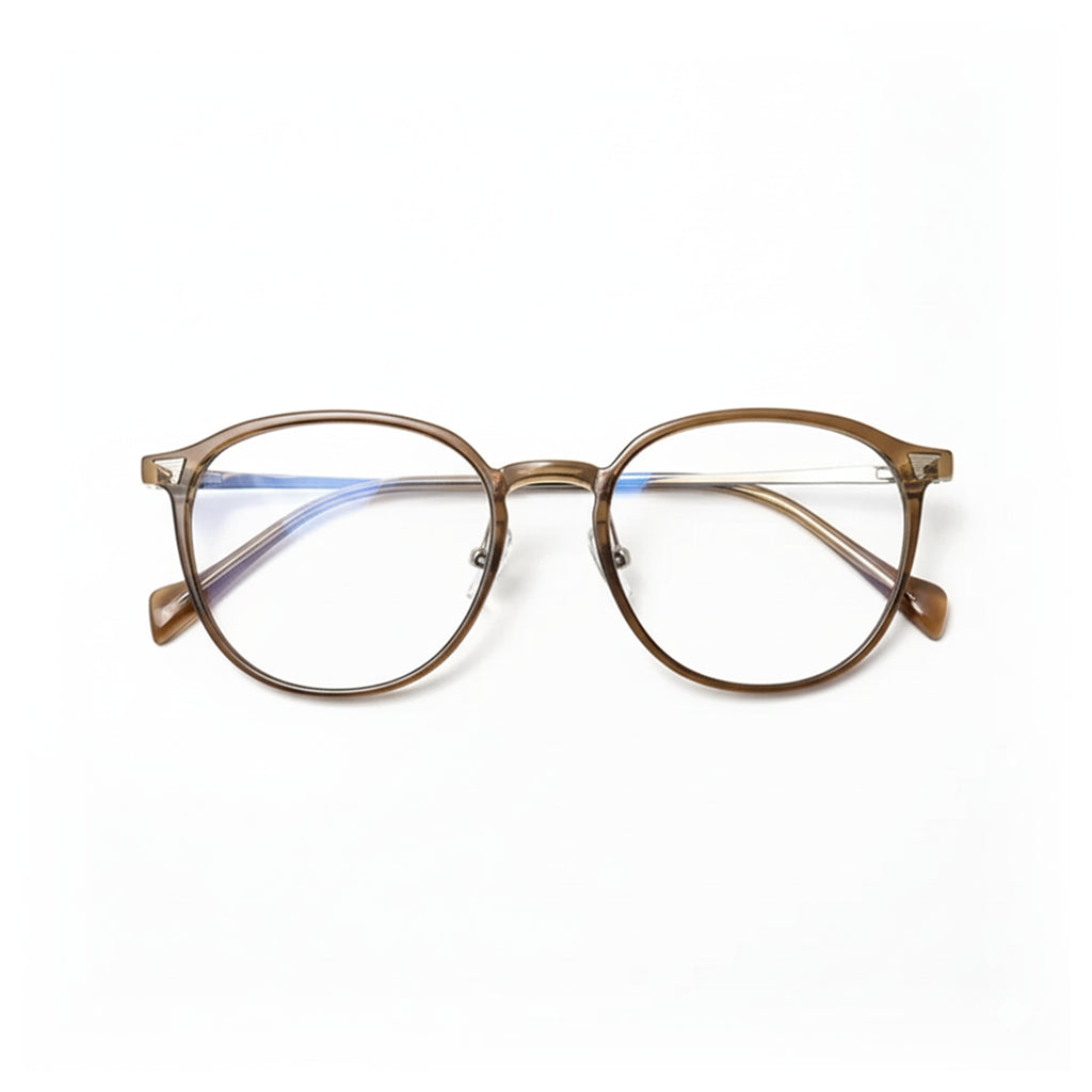 Half Titanium Round Eyeglasses - Ultra Light Optical Frame 50113