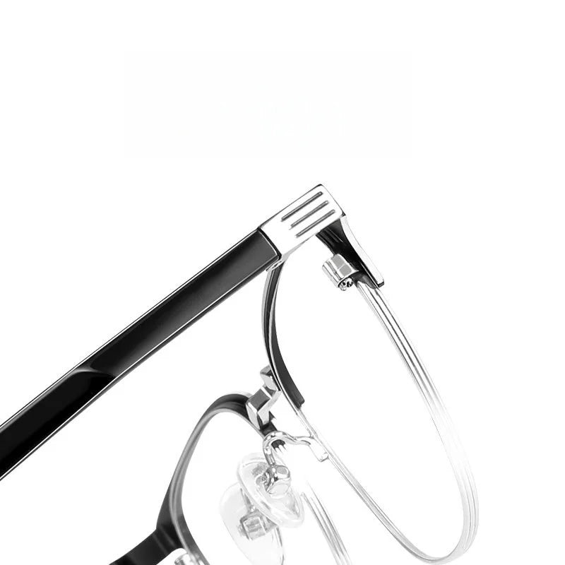 Retro Square Metal Eyeglasses Frame - Unisex Prescription Optical Glasses 9713