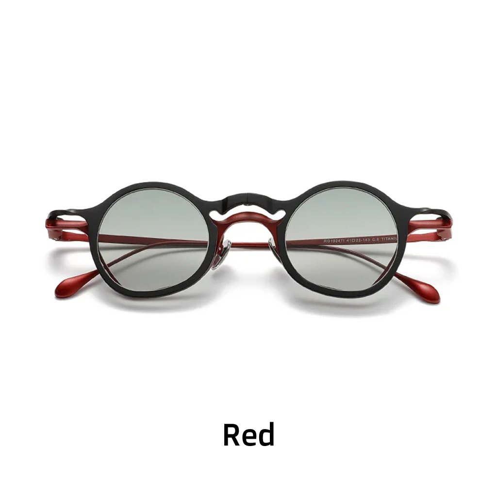 Titanium Round Optical Frames with Magnetic Clip-On Sunglasses – Unisex