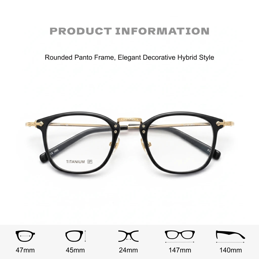 Retro Square Titanium Eyeglasses - Model 806