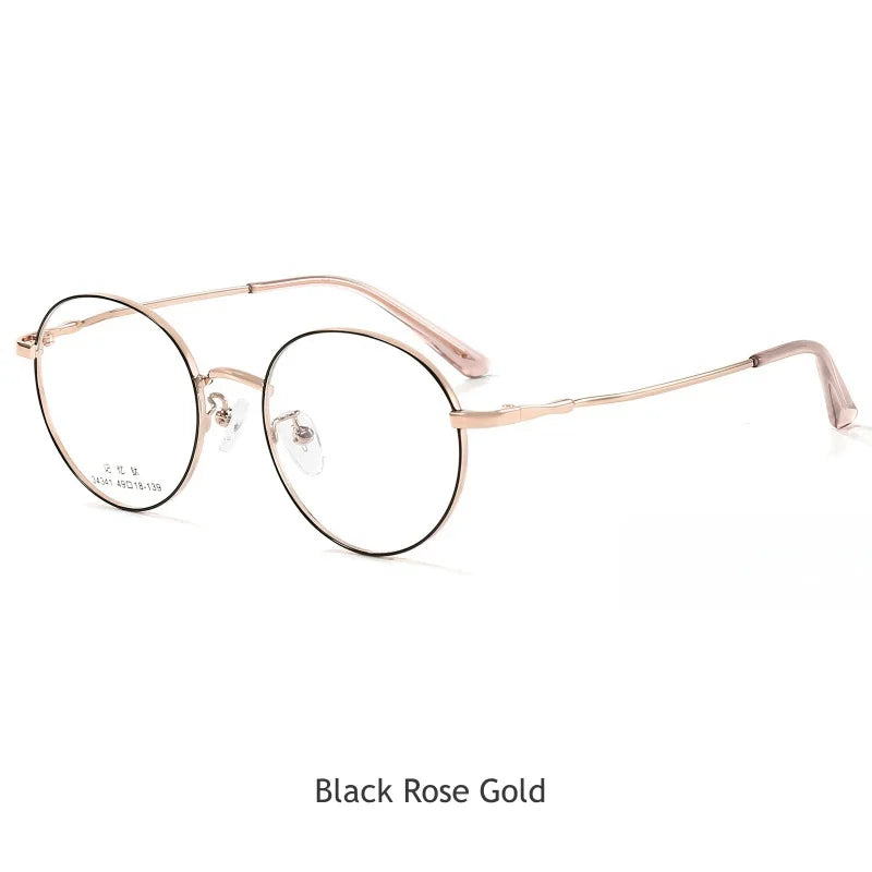 Memory Titanium Eyeglass Frame - Ultra Light Retro Round Optical Prescription Glasses