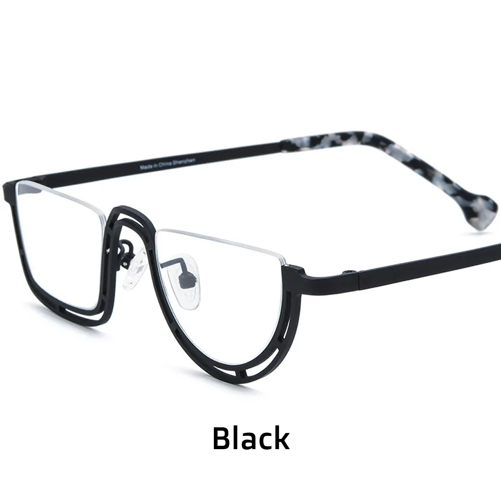 Titanium Semi-Rimless Square Optical Frames – Mosaic Colors