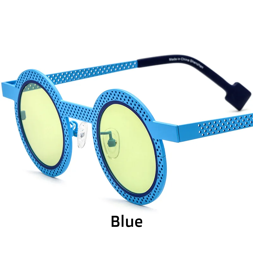 Round Polarized Sunglasses UV400 Titanium Frame