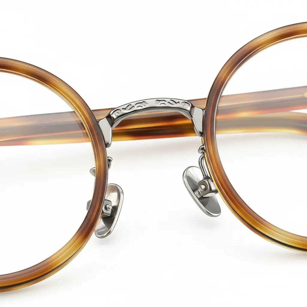 Retro Round Titanium Eyeglass Frames - Ultra Light Optical Prescription Glasses