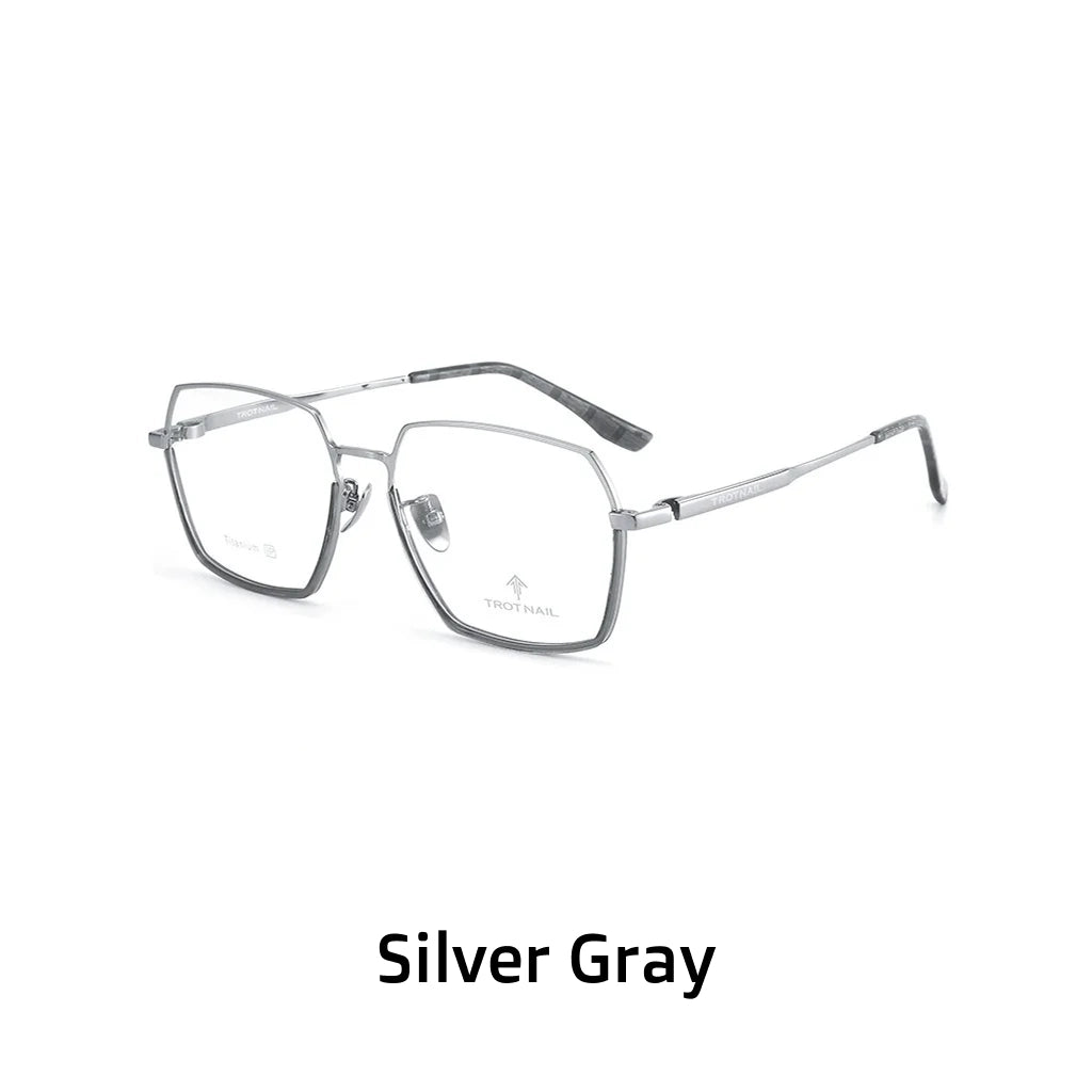 Ultra Light Titanium Eyeglasses - Polygonal Business Frame