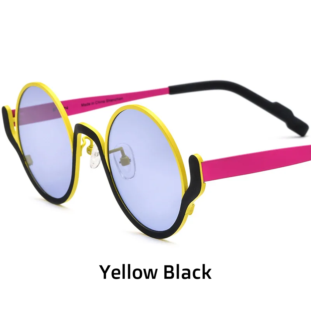 Women's Round Titanium Polarized Sunglasses UV400