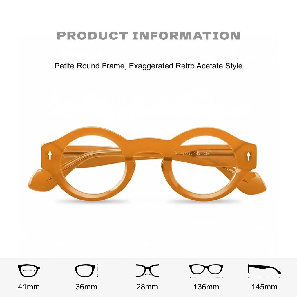 Retro Round Optical Eyeglass Frame - Unisex Prescription Glasses