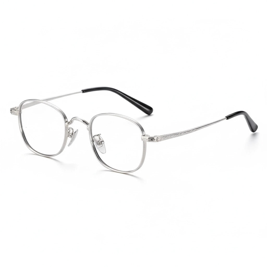Ultra-Light Titanium Oval Glasses Frame - Anti-Blue Light Optical Prescription Eyewear