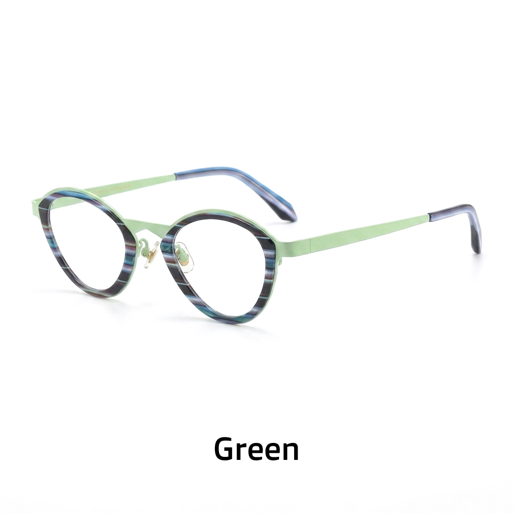 מסגרות משקפיים וינטג' נדירות בעלות עין חתול, מסוגננת ואומנותית, צורה עגולה, משקפיים אופטיות ייחודיות ואופנתיות