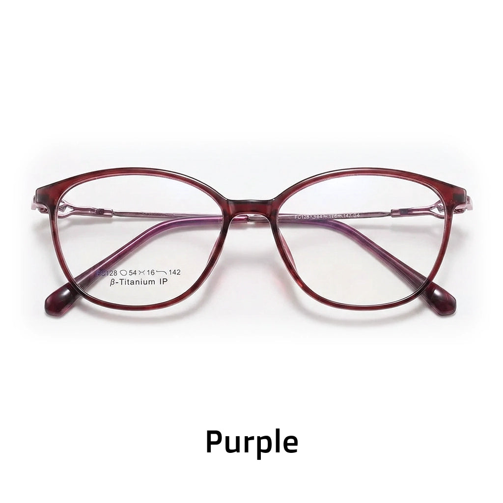 Elliptical Women's Eyeglass Frame - Ultra Light Purple Optical Glasses