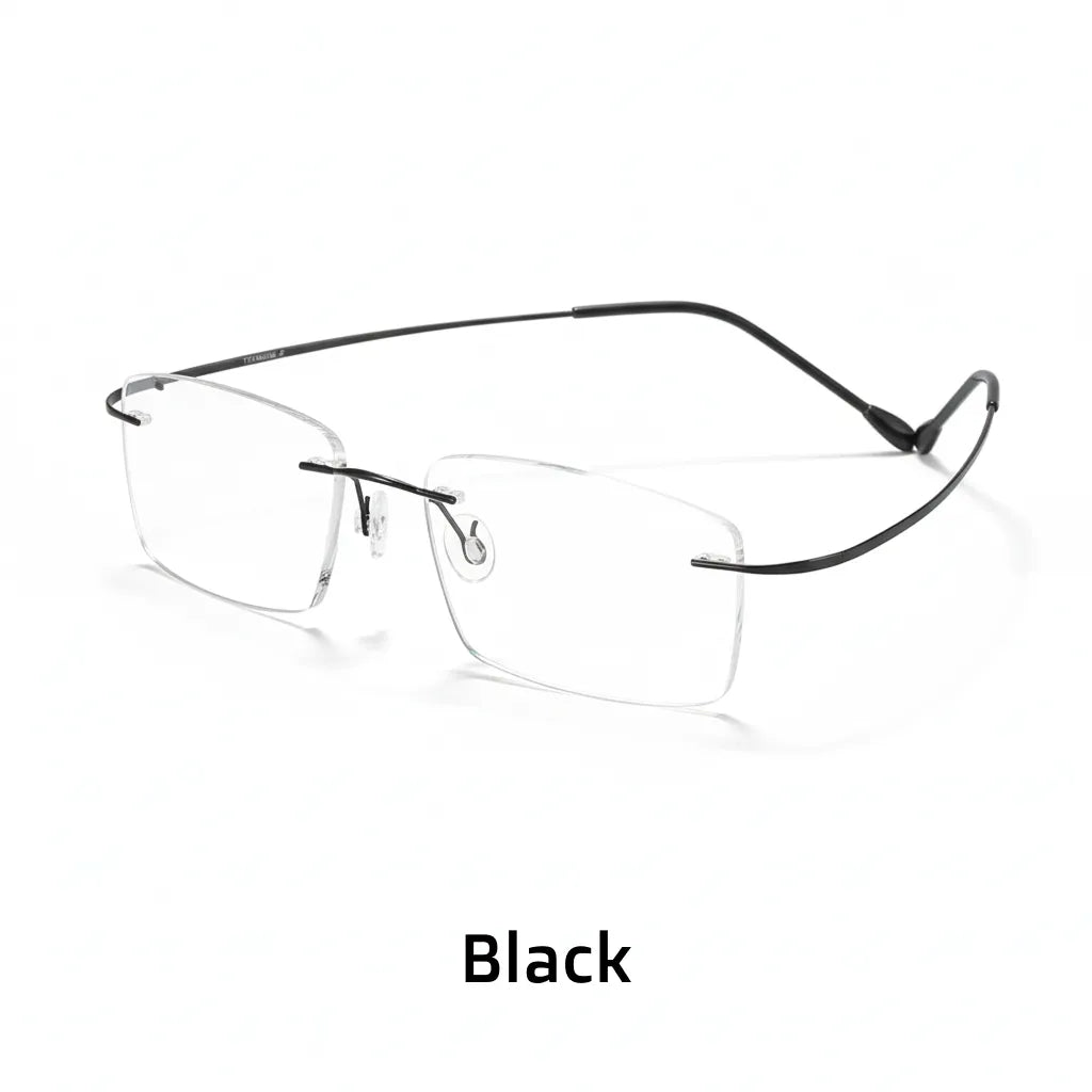 Ultra-Light Titanium Rimless Glasses Frame - Business Square Optical