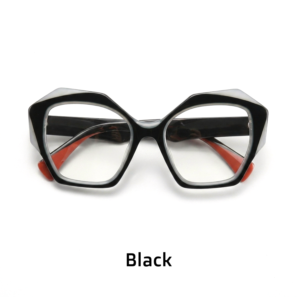 Acetate Large Cat Eye Optical Glasses Frame – Bold Niche Literary Unisex