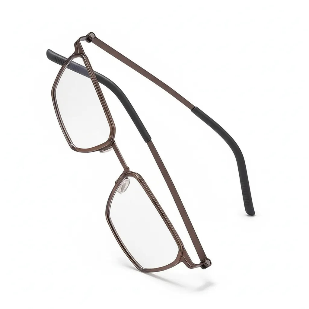 Ultra-Light Titanium Polygonal Eyeglasses Frame with Blue Light Protection