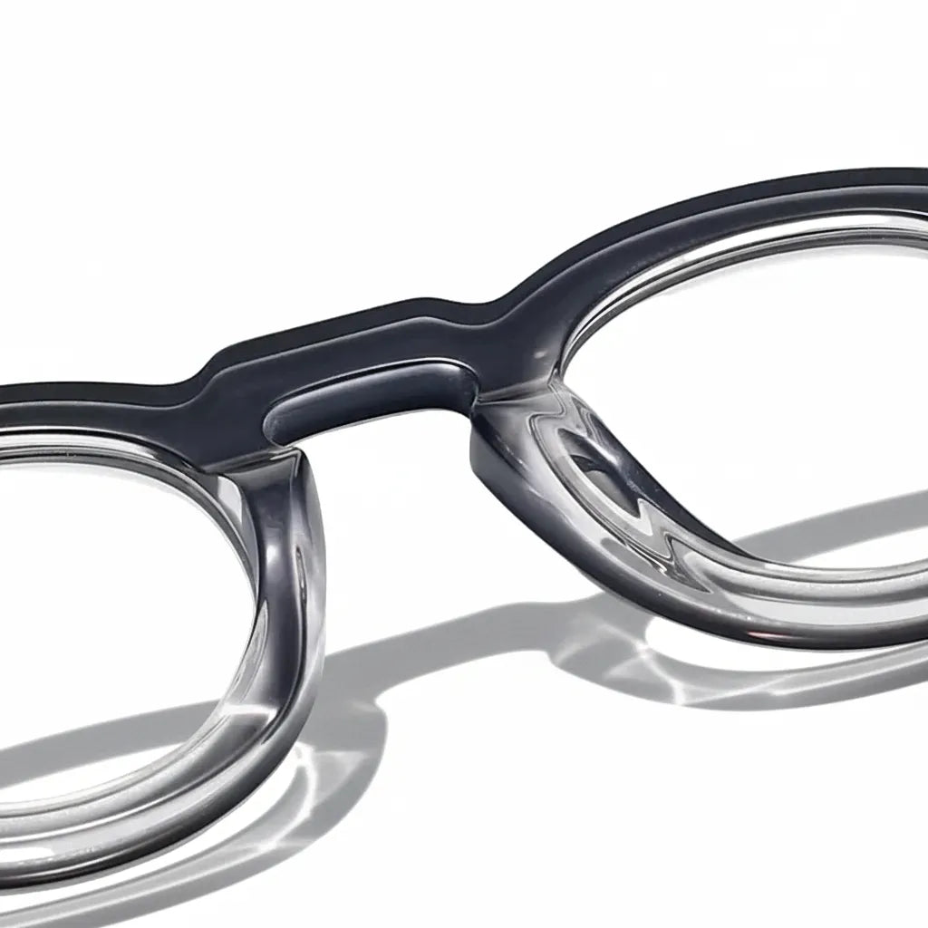 Retro Round Eyeglasses - Panel Splicing Optical Frame