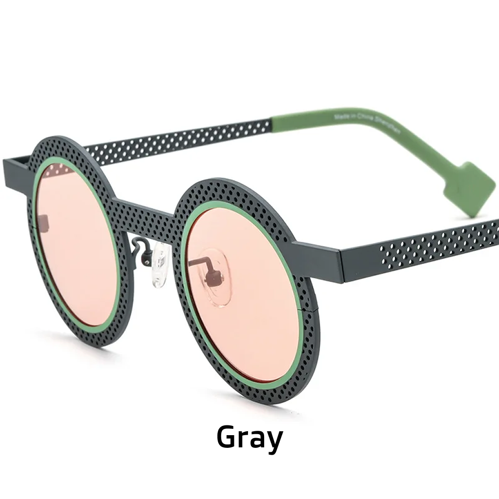 Round Polarized Sunglasses UV400 Titanium Frame