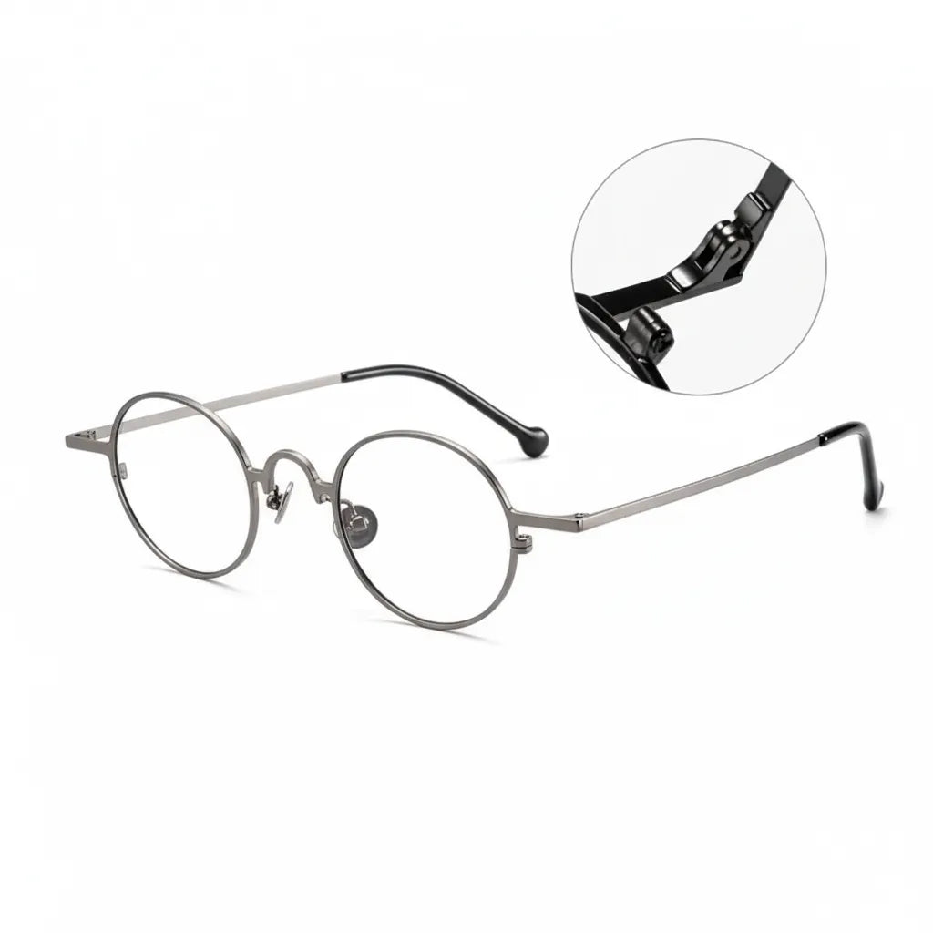 β-Titanium Round Optical Glasses Frame - Ultra-Light Retro Design