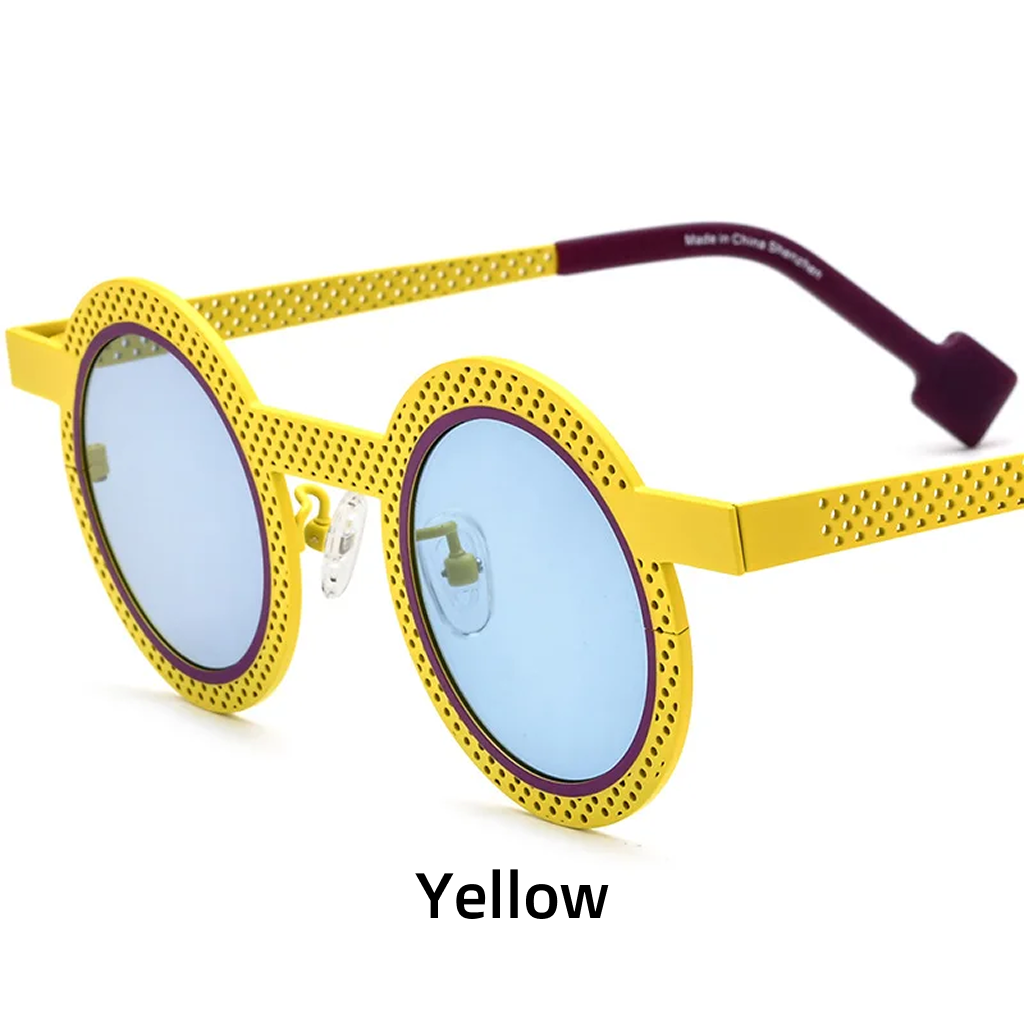Round Polarized Sunglasses UV400 Titanium Frame