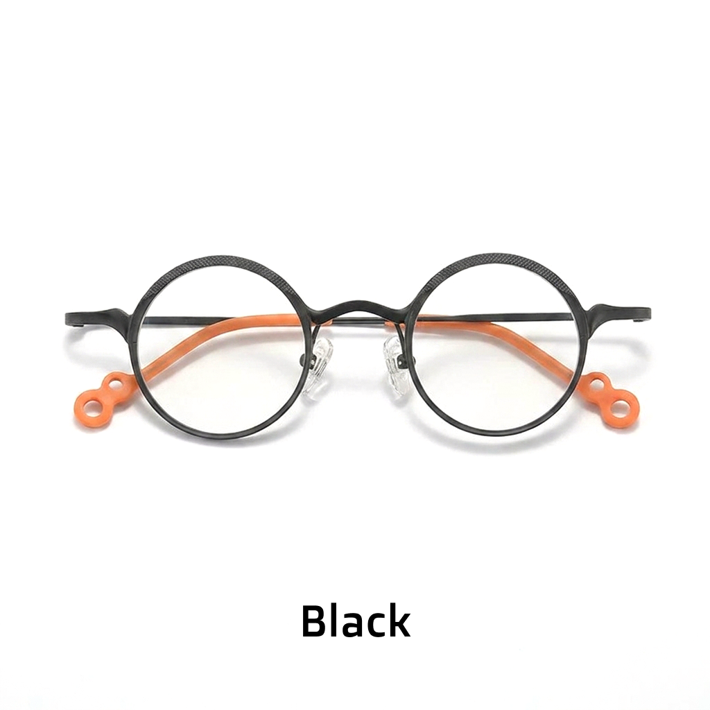 Lunettes rondes en pur titane ultra-léger, une pièce de créateur rétro tendance aux verres photochromiques artistiques.