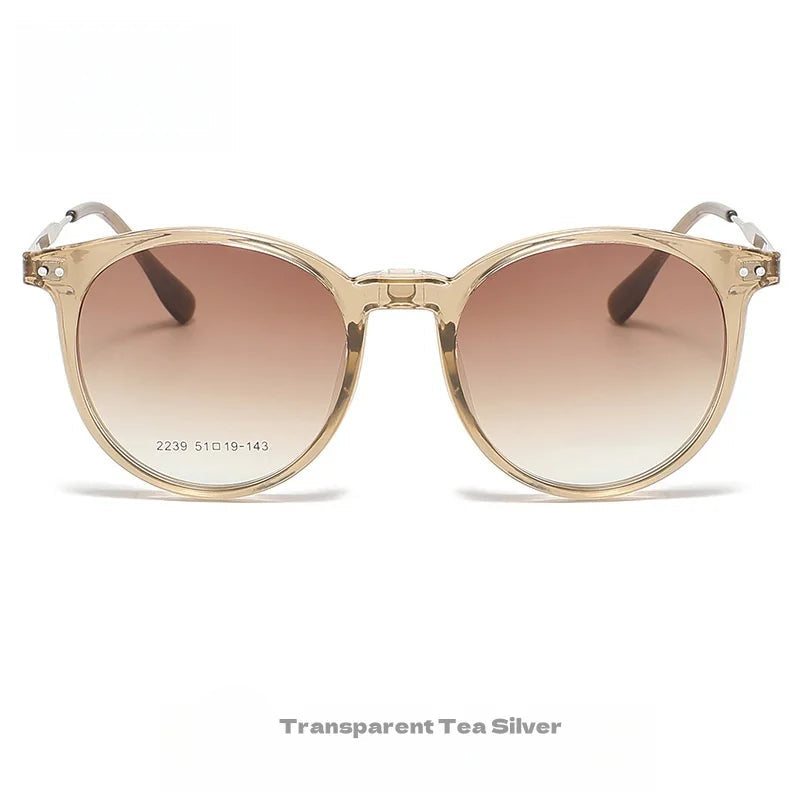 Retro Round Polarized Magnetic Sunglasses for Women