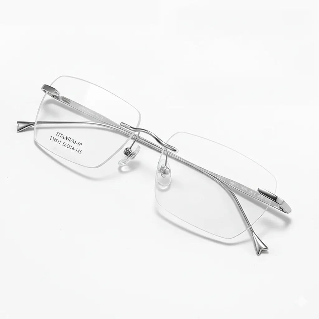 Pure Titanium Frameless Eyeglasses - Ultra Light Polygonal Optical Frames