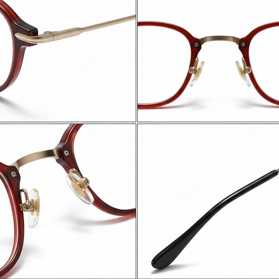 Ultra Light Titanium Cat Eye Eyeglass Frame - Anti Blue Light Optical Prescription Glasses