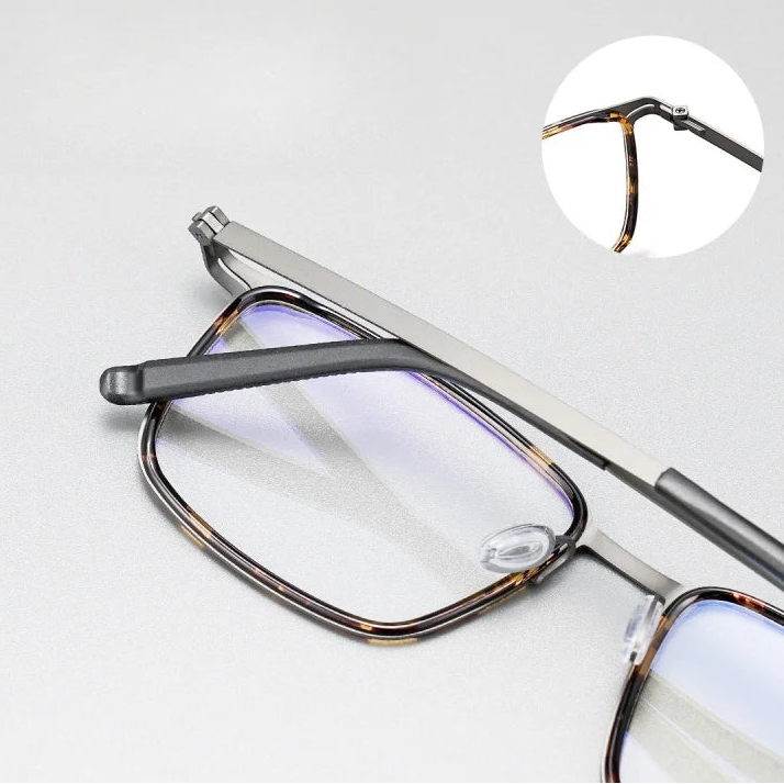 Ultra Light Titanium Eyeglass Frame - Business Square Optical Glasses 2602