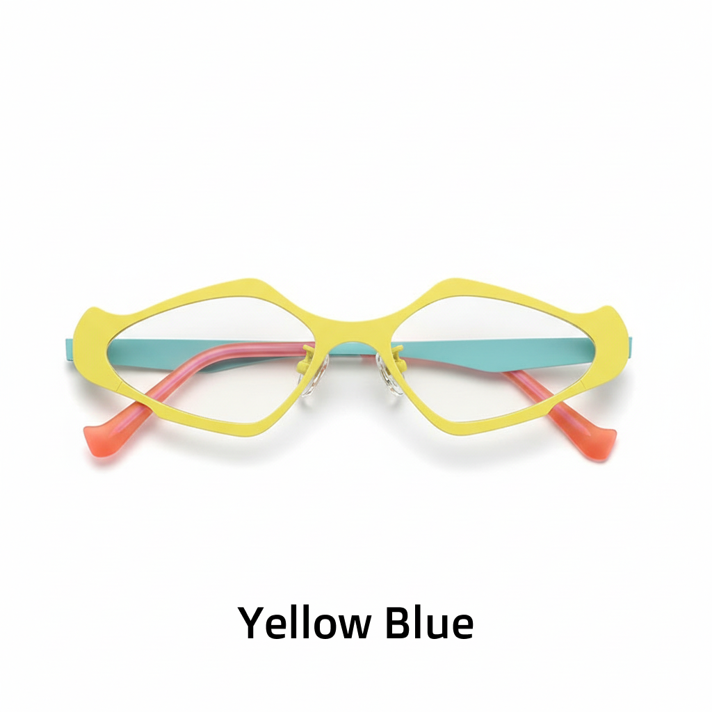 Titanium Cat Eye Polygon Eyeglass Frames