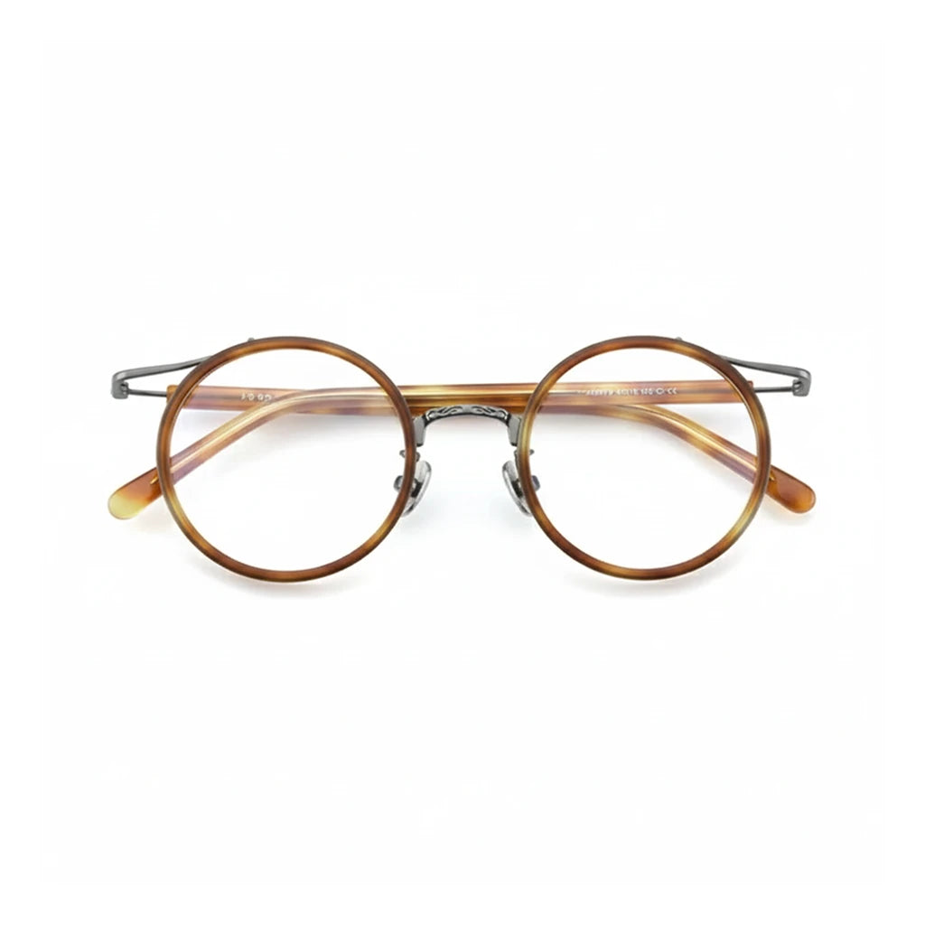 Retro Round Titanium Eyeglass Frames - Ultra Light Optical Prescription Glasses