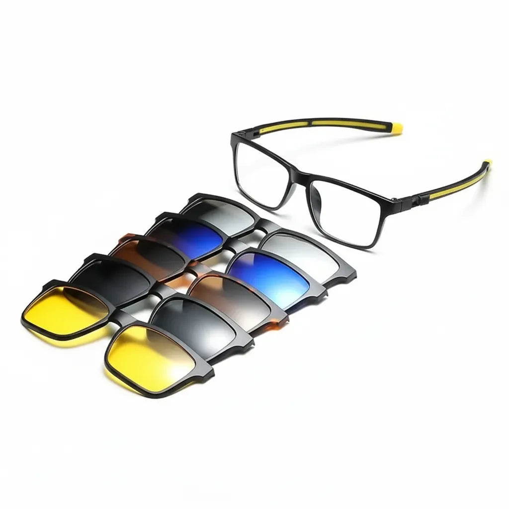 5-in-1 Polarized Sports Sunglasses Set - Ultra-Light Telescopic Legs