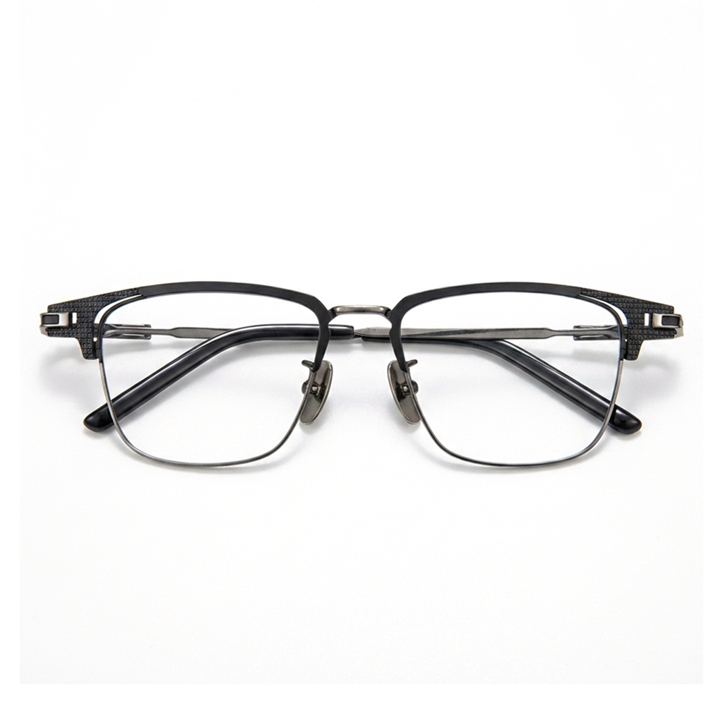 Wide Frame Titanium Retro Business Eyeglasses