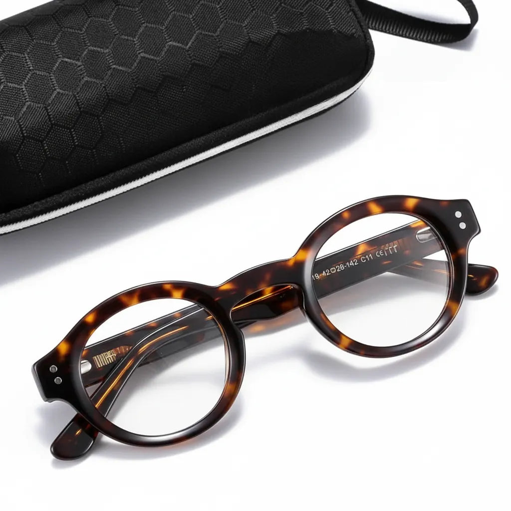 Retro Round Optical Glasses Frame - Unisex Multi-Color Acetate Eyewear