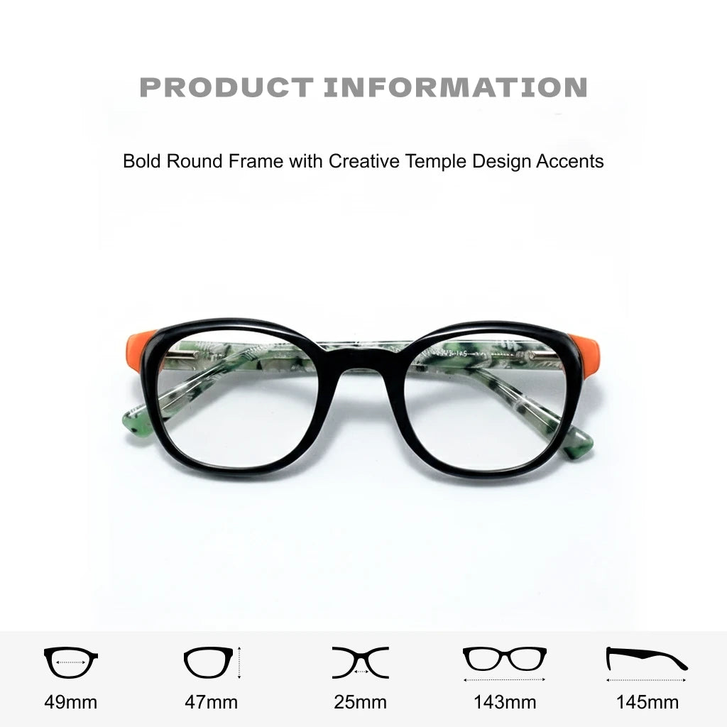 Ultra Light Circular Eyeglass Frame with Spring Hinge