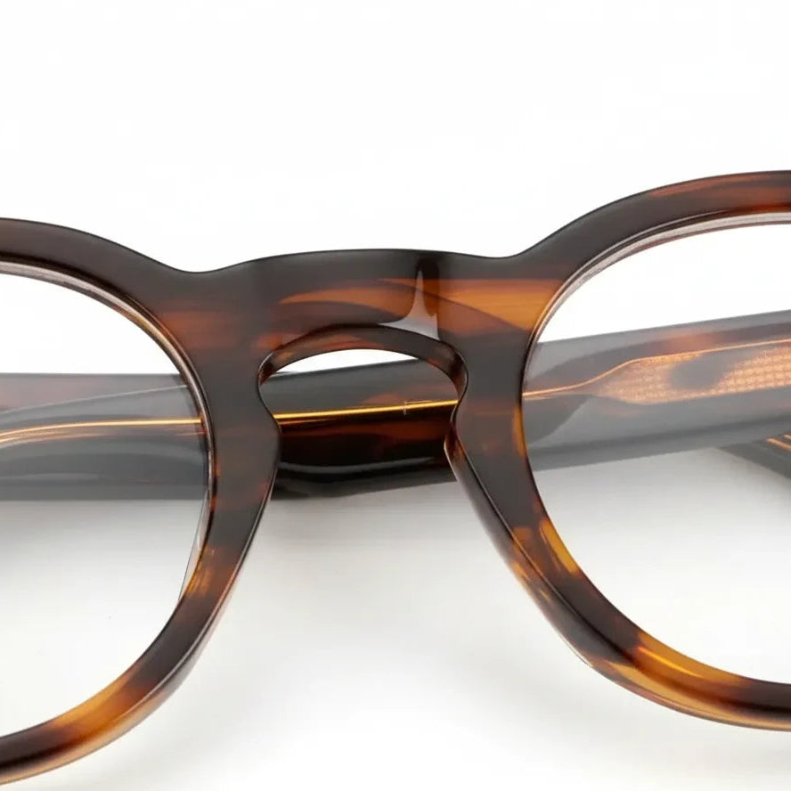 Retro Round Acetate Eyeglass Frames - Unisex Optical Prescription Glasses