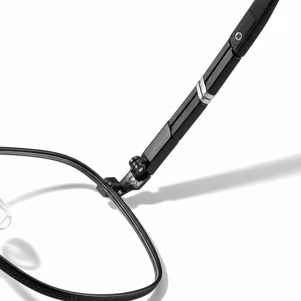 Pure Titanium Double Bridge Optical Glasses Frame - Lightweight Large Face