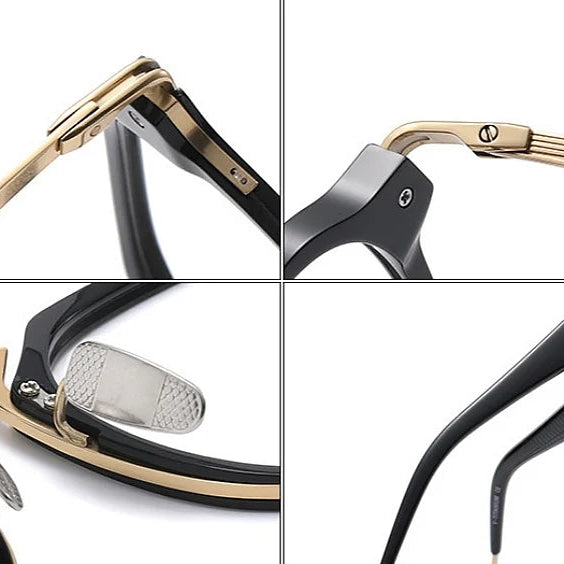 Retro Square Titanium Eyeglass Frame - Unisex Optical DTX413