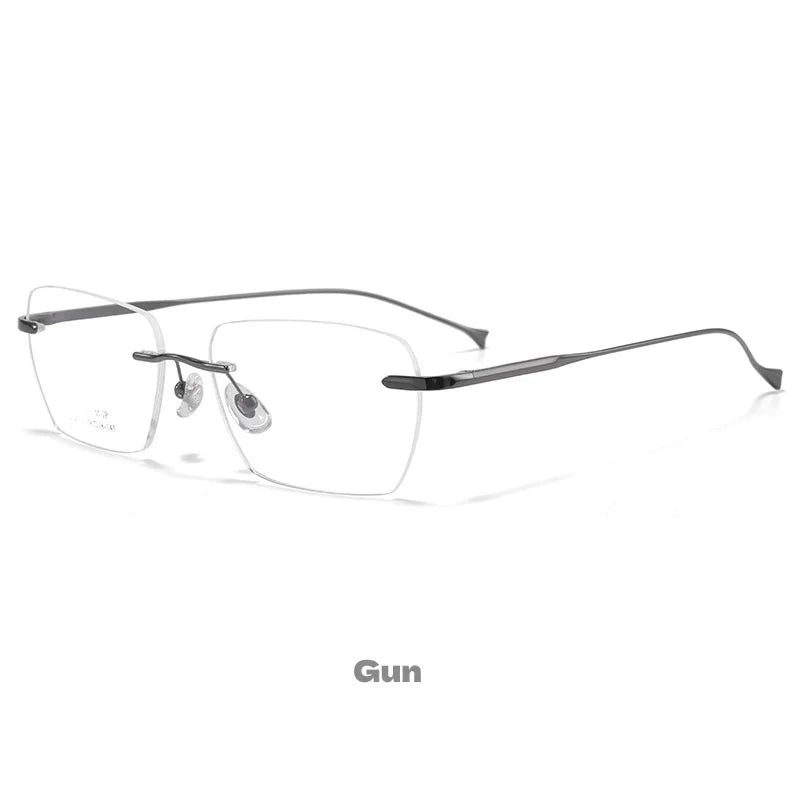 Pure Titanium Frameless Eyeglasses - Ultra Light Polygonal Optical Frames