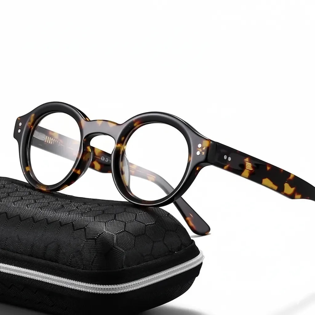 Retro Round Optical Glasses Frame - Unisex Multi-Color Acetate Eyewear