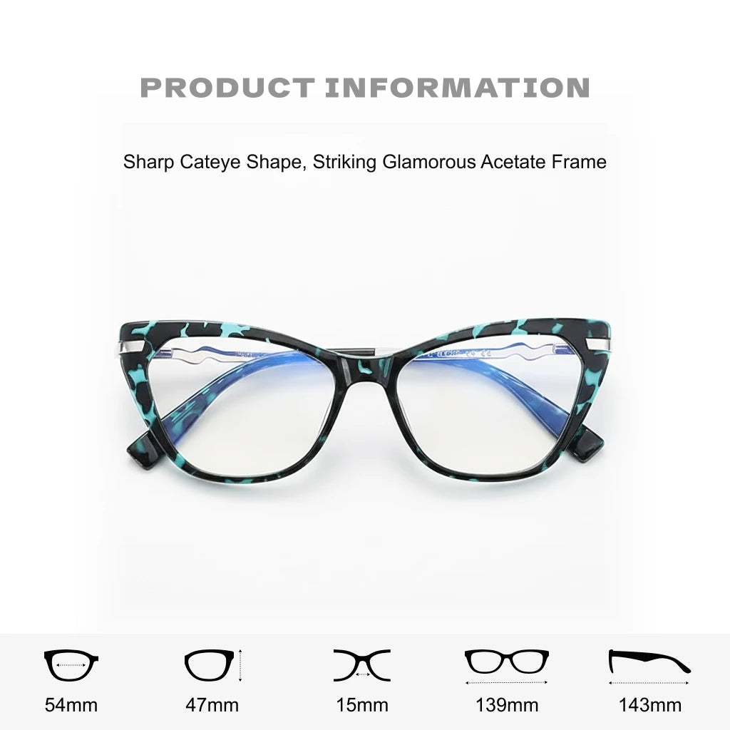 TR90 Retro Cat Eye Glasses - Anti Blue Light Prescription Frame