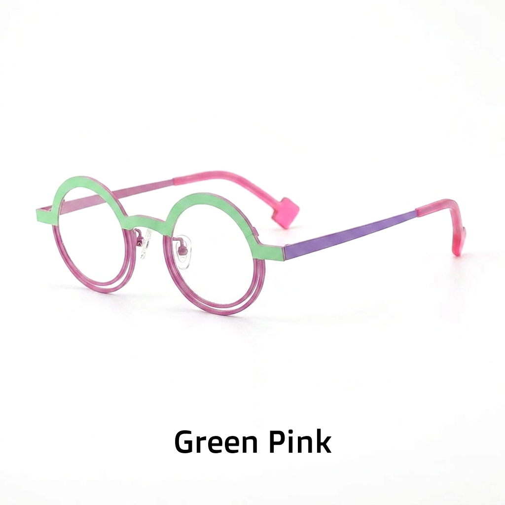 Two-Tone Titanium Round Optical Frames – Retro Unisex