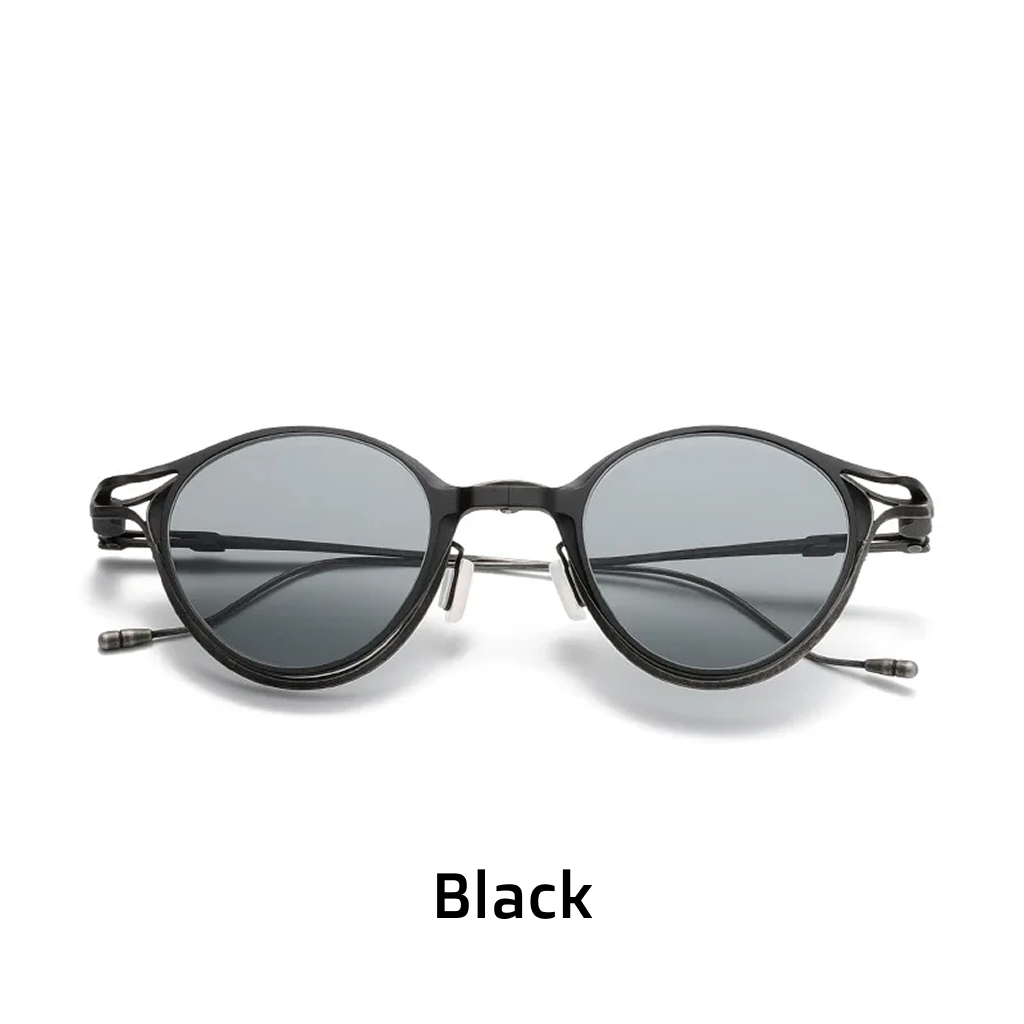 Titanium Round Clip-On Sunglasses