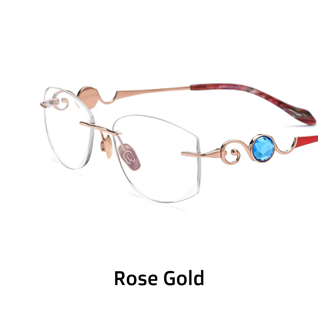 Rahmenlose optische Diamant-Titan-Brille