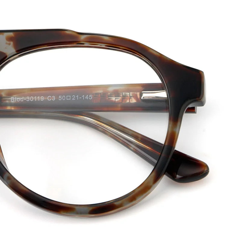 Retro Round Optical Eyeglass Frame - Double Beam Design