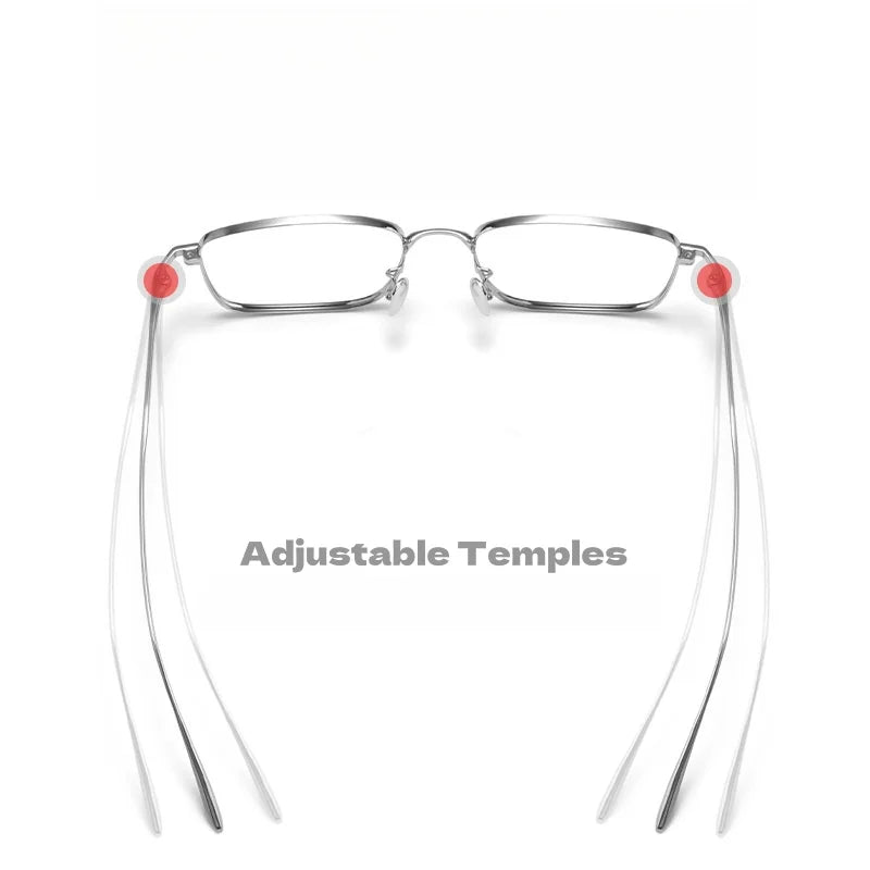 Pure Titanium Square Eyeglasses Frame - Unisex Optical