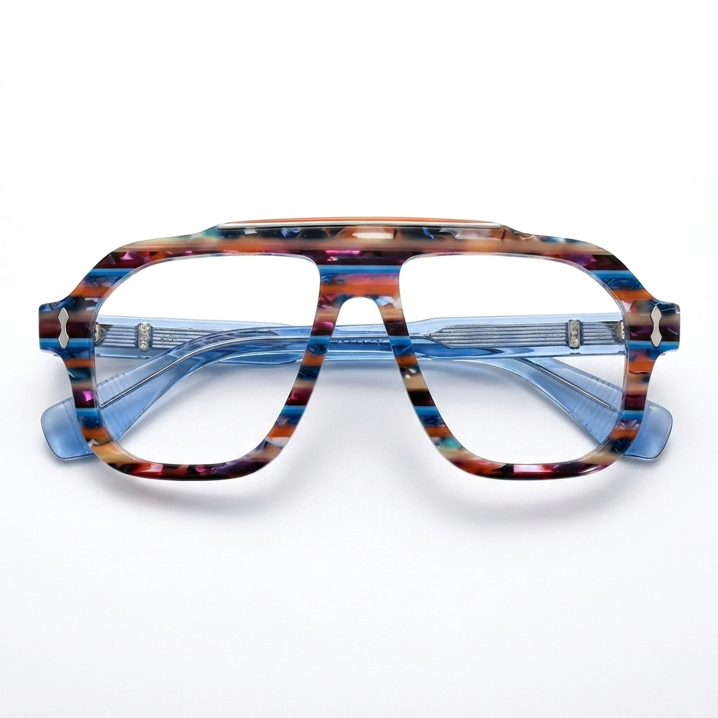 Wide Frame Square Acetate Optical Glasses
