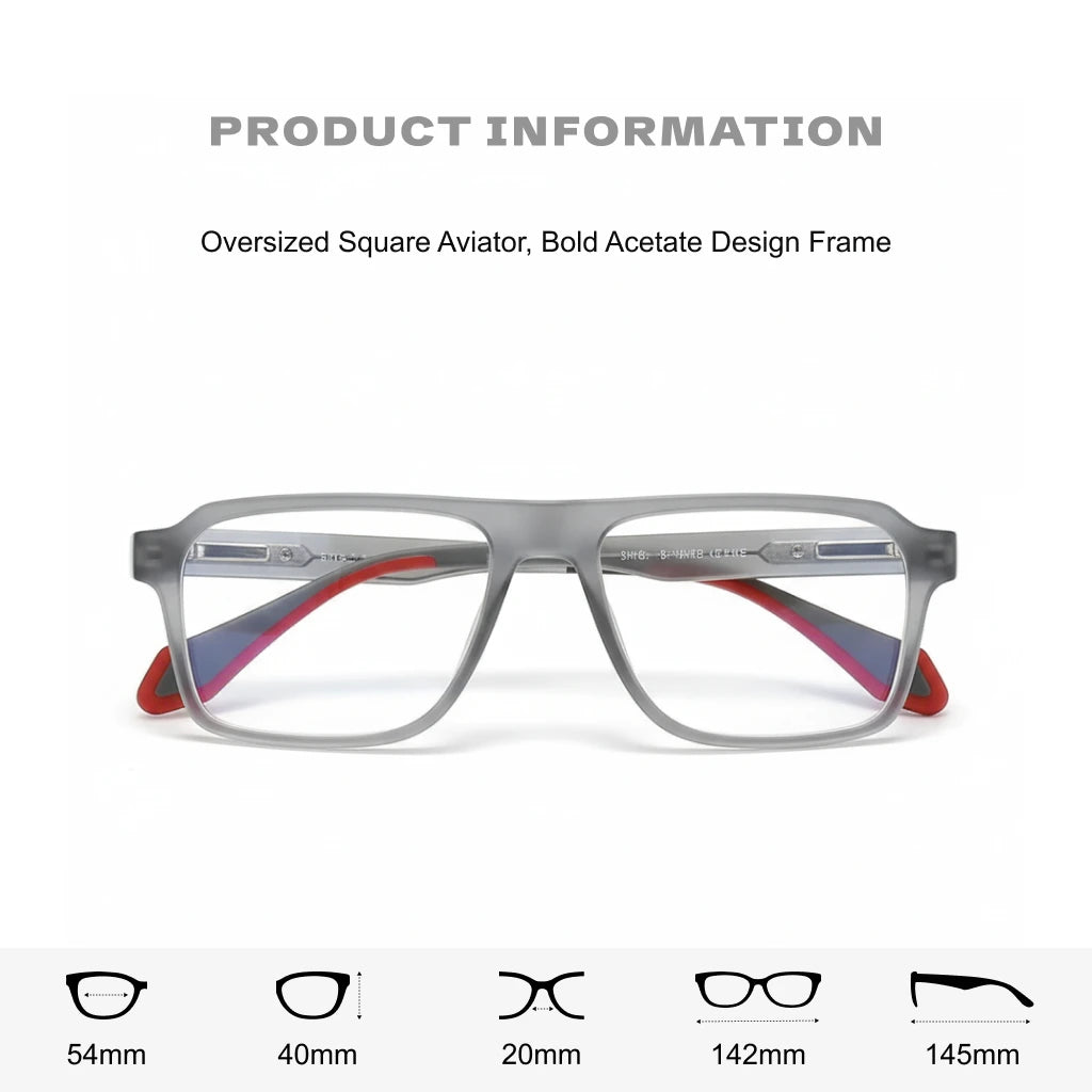 Ultra-Light Square Sports Cycling Eyeglass Frame - Optical Prescription Ready