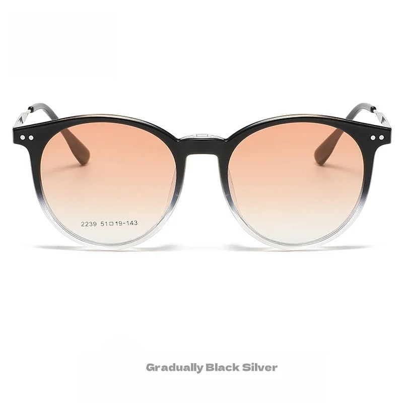 Retro Round Polarized Magnetic Sunglasses for Women