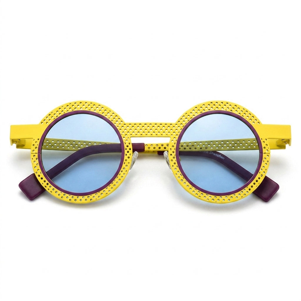 Round Polarized Sunglasses UV400 Titanium Frame