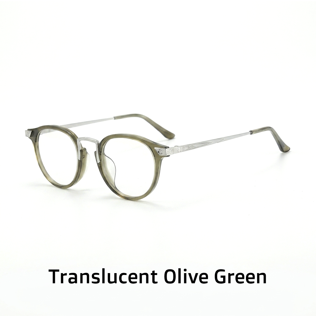 Acetate Oval Optical Frames – Unisex Hand-Carved Prescription Eyeglasses