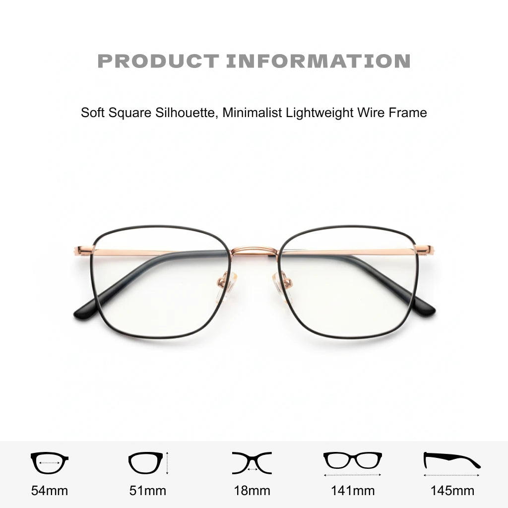 Ultra Light Square Eyeglass Frame - Women's Optical Prescription Glasses
