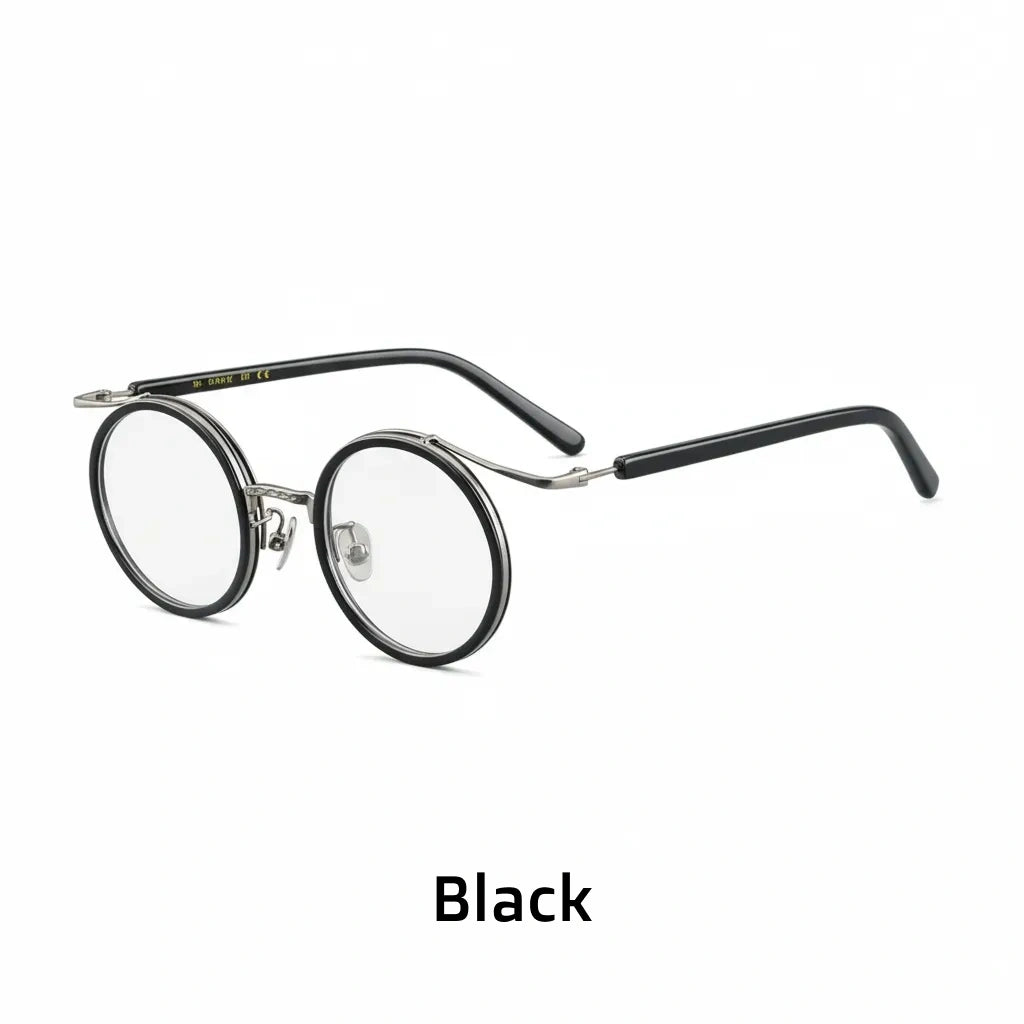 Retro Round Titanium Eyeglass Frames - Ultra Light Optical Prescription Glasses